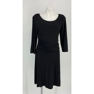 Kalijati Long Sleeve Black Scoop Neck Dress